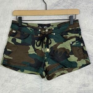 Y2k 90s Generation X GX Camo cargo mini Shorts Womens Sz 1/2 streetwear Club